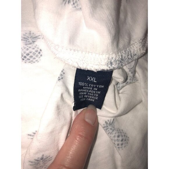 Original MBX Pineapple Print T-Shirt Mens XXL White Blue Short Sleeve Round Neck - Picture 9 of 9